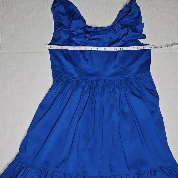 Maggy London Multi Tier Boho Blue Cottagecore‎ Ruffle Dress Sz 6 - Picture 10 of 10